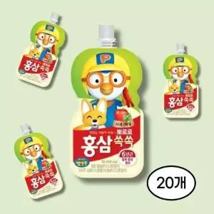 [팔도] 뽀로로 홍삼쏙쏙 사과매실 100ml 10개, 2박스