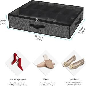 옷장용 침대 밑 신발 보관 주최자 용기 상자 Organizador with Clear Cover