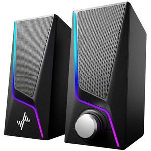 NYLAVEE 컴퓨터 스피커 6가지 조명 모드가 USB IN PC 게임용 데스크탑 포트 있는 스피커 베이스 PC 부스트 PC용 모니터 AUX 전원 노트북 5MM 2개 유닛