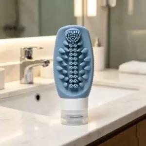 ST 실리콘 브러쉬 공병 90ml 2종세트 여행용 소분용기 샴푸통 케이스
