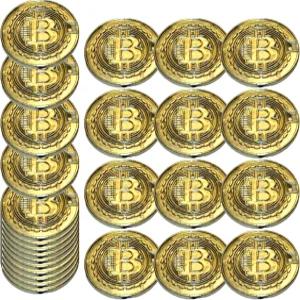 비트코인 골드톤 코인 파티 페이버 팩 72개 플라스틱 양면 BTC 로고 암호화폐 토큰 블록체인 기념품 선물