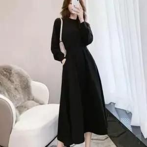 [하프클럽/]치마 원피스 긴팔 허리밴딩 라운드넥