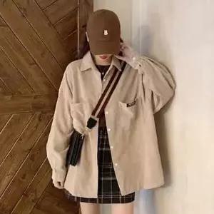 [하프클럽/]여성 코듀로이 골덴 오버핏 셔츠자켓 아우터 간절기 3색