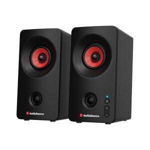 AUDIOSOURCE 블루투스 3이 있는 데스크탑 PC 드라이버가 컴퓨터 LED USB AUX 표시기 디자인 플러그 입력 스피커 블랙 컴팩트한 오피스용 PC 듀얼 스테레오 2인치 플레이 노트북