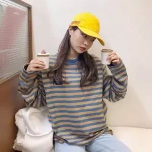 [하프클럽/]여성 긴팔티 스트라이프 루즈핏 롱슬리브 티셔츠