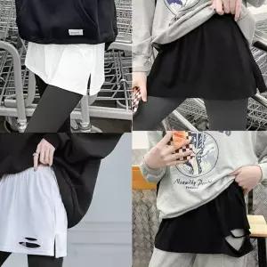 [하프클럽/]레이어드 이너스커트 레깅스 허리밴딩 치마 옆트임
