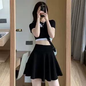 [하프클럽/]미니 숏 치마바지 여성 원컬러 블랙 스커트