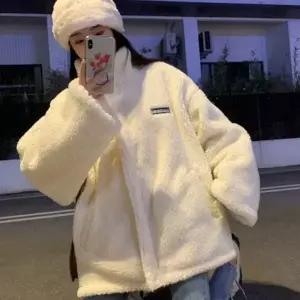 [하프클럽/]오버핏후리스 뽀글이점퍼 데일리룩