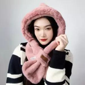 소프트 퍼 후드 머플러 귀도리 방한 모자 목일체형목도리 후디목 형머플러 털머플러