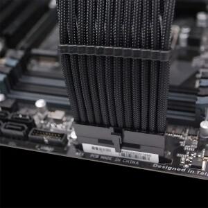 Teucer PSU 연장 케이블 마더보드 ATX 24Pin PCI-E 3in1 키트 18AWG 300mm 전원 코드(빗 포함)