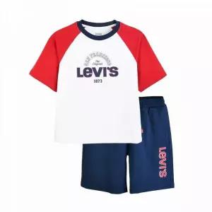 매장정품 LEVI'S 리바이스 LEVIS KIDS LVC 소로나 라글란 반팔티쇼츠 세트 (토들러) 화이트 V262ST176P 165