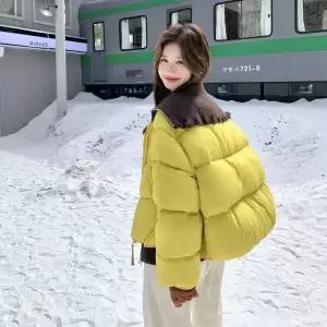 밴널스샵 여친 니트 패딩 오리털 조끼+노카라 숏다운 HO1