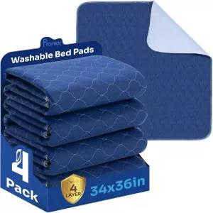 히든 얼룩 침대 패드 세척 가능 요실금용 방수 4겹 흡수성 소변 언더패드 노인 성인 반려동물용 습윤 34