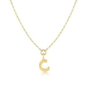 Jewelry Atelier 여성용 골드 체인 이니셜 페이퍼클립 있는 AZ 금으로 채워진 귀여운 목걸이 펜던트가 레이어드 14k