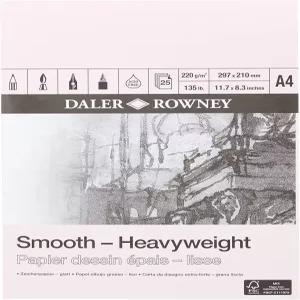 Daler-Rawney 스무스 220gsm A4 헤비급 도화지 패드 1면 무산 25장의 천연 화이트 시트 전문 예술가 및