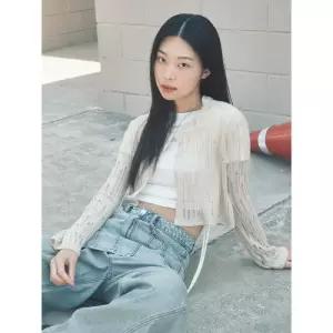 에잇세컨즈 디스트로이드 라운드넥 카디건 베이지 가 여성카디건 32475ALY6A