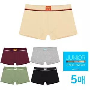 [보리보리/마이핏]5매 면스판 초등학생 중학생 남성 남자 주니어 드로즈 남