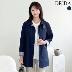 드리다 여성 봄 품격 카라 소매 배색 빅사이즈 하프 자켓 50-60대 중년여성 엄마옷 선물 모임 하객 상견례