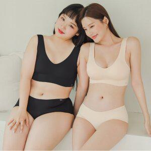 (SET) 평온 브라탑(런닝)+삼각(기본)팬티 여성 노와이어 속옷세트