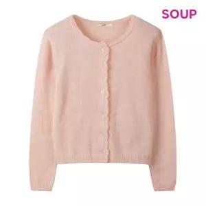 [SOUP](타임스퀘어점패션관)소프트 터치 물결 버튼 울 니트 가디건 (S62GD09)
