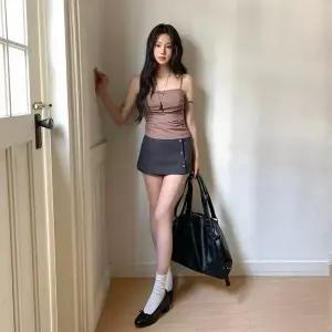 [하프클럽/다잇템]여자 클래식 나들이 쁘띠 단추 치마바지