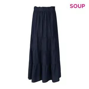 [SOUP](타임스퀘어점패션관)밴딩 웨이스트 캉캉 롱 데님 스커트 (S64SR19)
