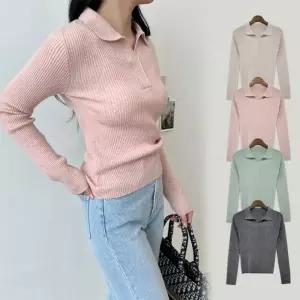 바냐 카라넥 슬림 캐시 골지 니트 SD-220804긴팔 가을 여성티 여자