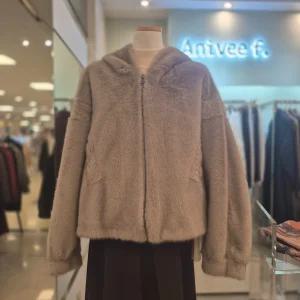 박시 후드 인조 무스탕 A4AWJK510