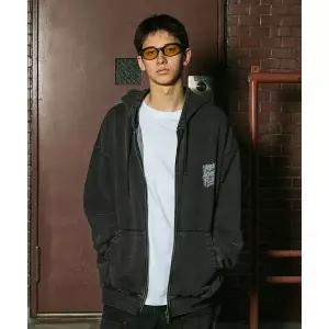 FLUKE 어치브 플로우 그래피티 오버핏 후드 집업 다크그레이 FZT1035-Z