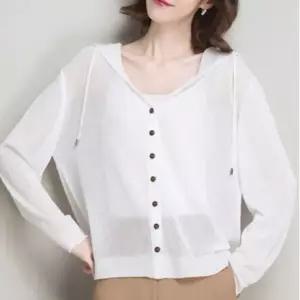 가디건 아이탬 후드스타일 니트 간절기 얇은 소재