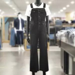 [버커루]여성 흑청 스판 멜빵 슈트 오버롤_DG