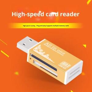 합금 카드 리더기 4포트 USB2.0 마이크로 SD TF M2 MS 프로 듀오 MMC DV 폰 카메라 메모리 어댑터 LED 표