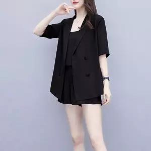 5부 반팔자켓 여름아우터 하객룩 밴딩 3부반바지