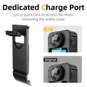 GoPro MAX 2용 충전 측면 커버, 배터리 물에 젖지 않는 방수 카메라 액세서리용