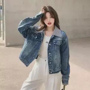 여친 청 빈티지 트렌디 아이템 자켓 체크 칼라 코트 HT1