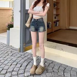 솜브레로스 팬츠 여름 빈티지 여친 청 웨스트 하이 청바지 반바지 청반바지 슬림핏 백 워싱 스트릿 J04Z2-6득템3 DOS2