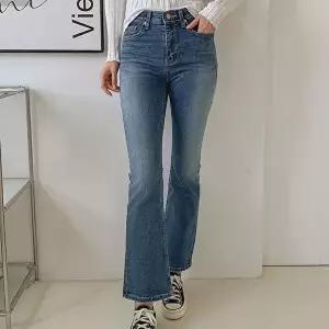 [옷자락][클리어런스]가을 스판데님 부츠컷 워싱 슬림 속밴딩 청바지_5