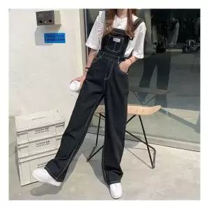 [하젤] 블랙오버롤 데님 멜빵 점프수트_M3258