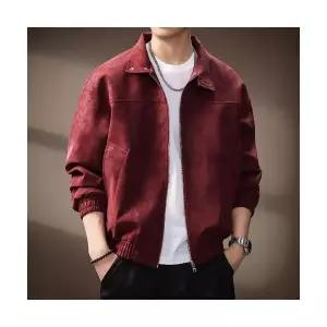 남성 데일리룩 항공 점퍼 고급 빈티지 나염 PU가죽 자켓 가을 캐주얼 가죽 재킷 인기3