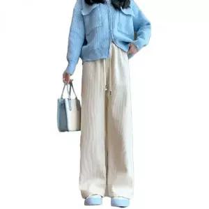 [하프클럽/]기모 여성 밴딩 팬츠 겨울 와이드 데일리룩