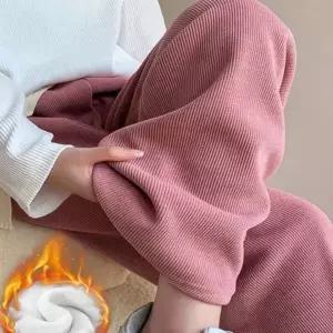 [하프클럽/]코듀로이 팬츠 여자 겨울 기모 밴딩 바지