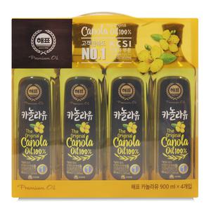 해표 카놀라유 900ml×4개입 세트
