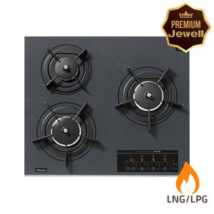 [린나이] Jewell 프리미엄 빌트인 3구 가스쿡탑 아이언 그레이 (RBR-GF3000)
