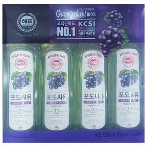 해표 포도씨유 900ml×4개입 세트