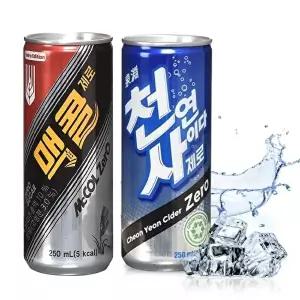 [일화]맥콜 제로 + 천연사이다 제로 각각 250ML*30캔 (총60캔)
