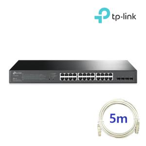 티피링크 TL-SG2428P+랜선 5M 28포트 기가비트 POE 스위치 허브 세트