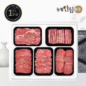 [농협안심한우] 1++등급 한우 선물세트 구이4호 2kg (등/갈/부/치/살)