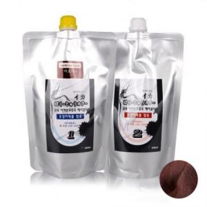 뉴겐 금송 이카 보쿠쥬우 오징어먹물 염색제 1제 500ml + 2제 500ml, 마호가니, 1
