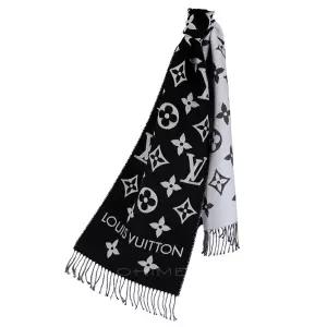 루이비통 머플러 울 WOOL 100% LV 에센셜 블랙