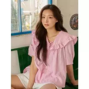 [올리브데올리브](광주신세계)러플 카라 자수 블라우스 OW5XB416
